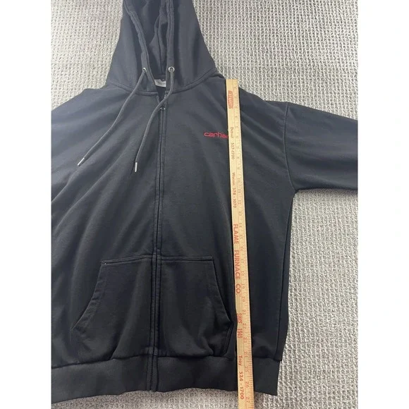 Carhartt Work In Progress Chase Zip Up Hoodie Black Full Zip Mens XL